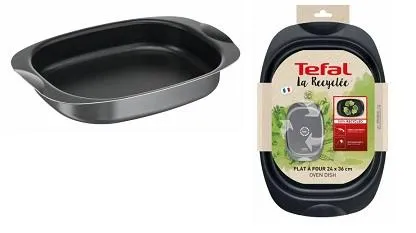 Форма для запікання Tefal La Recyclee, овальна, з ручками, 24х36см, алюміній, чорний