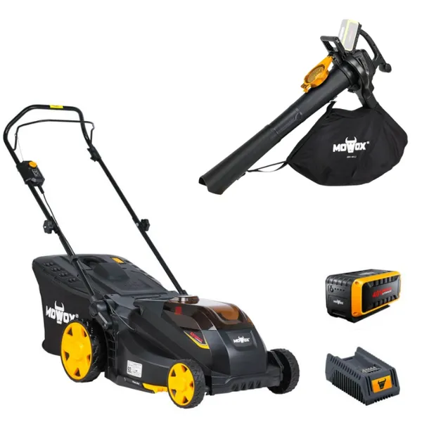 Аккумуляторная газонокосилка Mowox EM 4340 PX-L (АКБ+ЗУ) + Аккумуляторная воздуходувка-пылесос Mowox EBV 40 Li