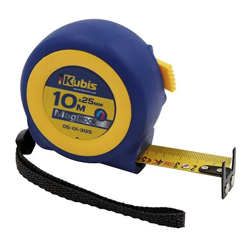Рулетка измерительная 10м×25мм двухсторонняя с магнитным наконечником автостоп Kubis 05-01-3125