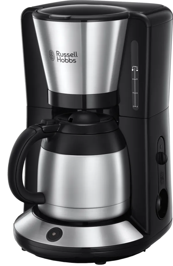 Кофеварка Russell Hobbs капельная  Adventure, 1л, молотый, черно-серебристый