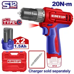 Дрель-шуруповерт аккумуляторный EMTOP ECDL12206 (без ЗУ) фото