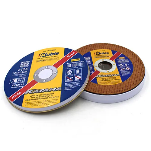 Круг отрезной электрокорунд 125×1.0×22.2 мм по металлу и нержавеющей стали Kubis Katana 07-00-8121 упаковка 10 шт