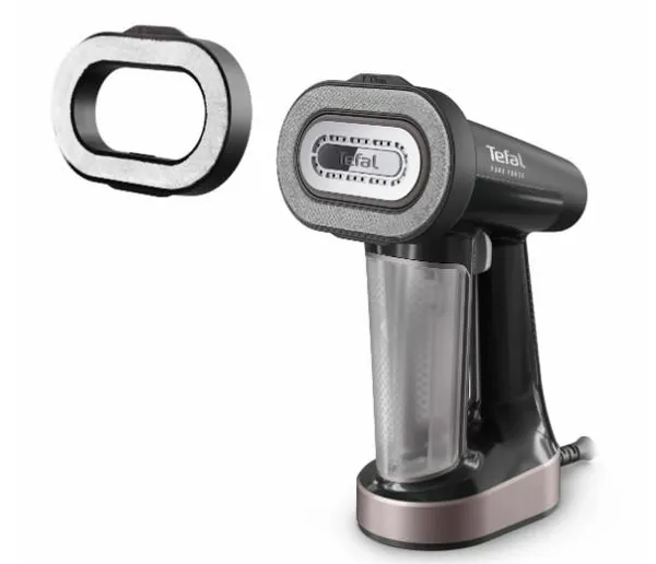 Отпариватель Tefal компактный Pure Force, 1800Вт, 180мл, постоянный пар - 35гр, керам. подошва, черно-розовый