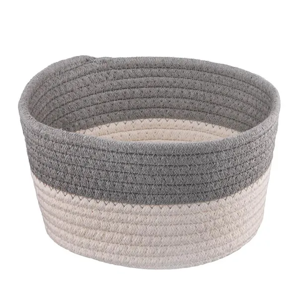 Корзина плетеная для хранения ARDESTO Vigor 3.5л, хлопковый шпагат, серый, белый