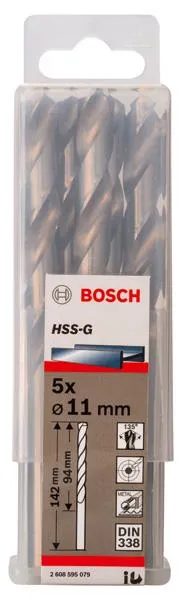 Свердло по металу Bosch HSS-G 11 мм., 5 шт.