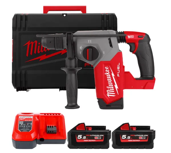 Перфоратор акумуляторний безщітковий SDS-PLUS MILWAUKEE M18 FHX-552X (2,5Дж) (ЗУ+2Х5,5Ач+HDкейс)