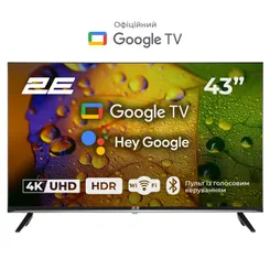 Телевизор 43" 2E LED 4K 60Hz Smart Google TV Black фото