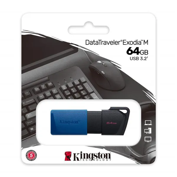 Накопичувач Kingston   64GB USB 3.2 Type-A Gen1 DT Exodia M