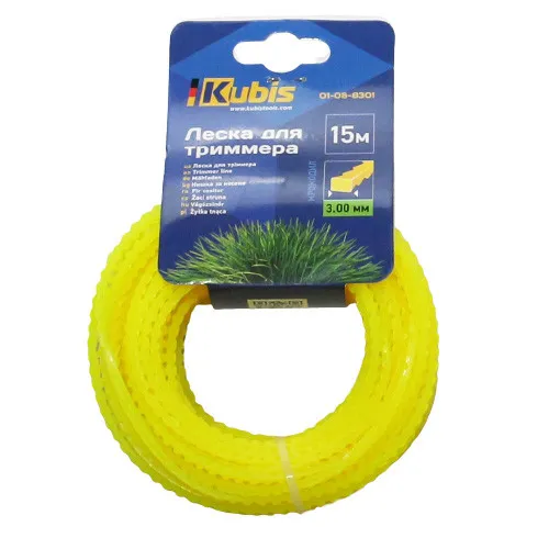 Леска для триммера 3.0 мм 15 м зуб пилы Kubis 01-08-8301