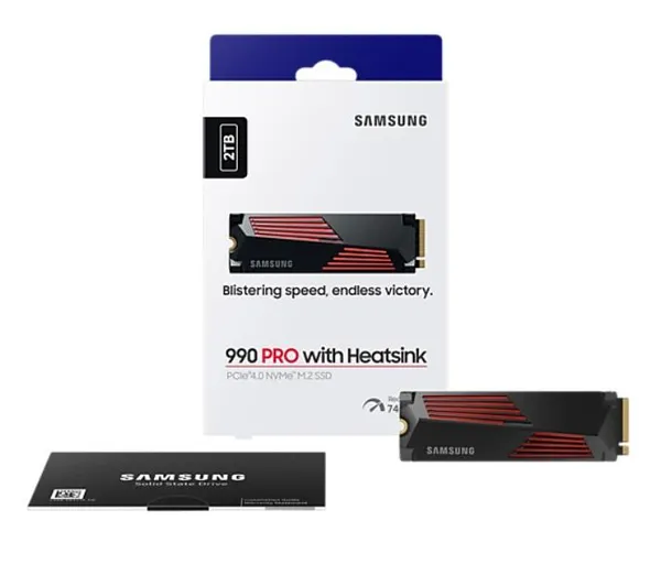 Накопичувач SSD Samsung M.2 2TB PCIe 4.0 990PRO + радіатор