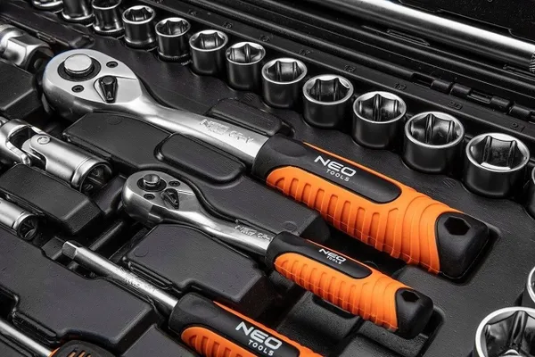 Набор инструмента Neo Tools, 138 ед., 1/2", 1/4", торцевые головки, ключи, кейс фото №8