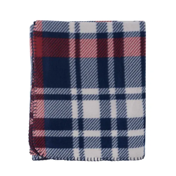 Плед ARDESTO Fleece 130x160см, 100% полиэстер, клетка, сине-бордовый купить в Украине