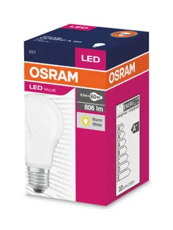 Лампа светодиодная OSRAM LED A60 8,5W 806Lm 2700К E27 фото