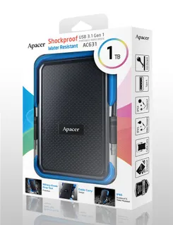 Портативний жорсткий диск Apacer 1TB USB 3.1 AC631 IP55 Чорний фото