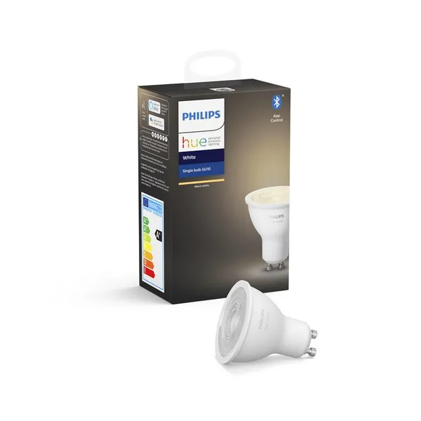 Лампа умная Philips Hue GU10, 5.2W(57Вт), 2700K, White, ZigBee, Bluetooth, диммирование