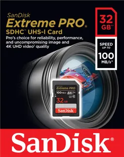 Карта пам'яті SanDisk SD   32GB C10 UHS-I U3 R100/W90MB/s Extreme Pro V30 фото