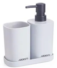 Набор для ванной комнаты ARDESTO Vigor 380мл, 3 предмета, полипропилен, серый
