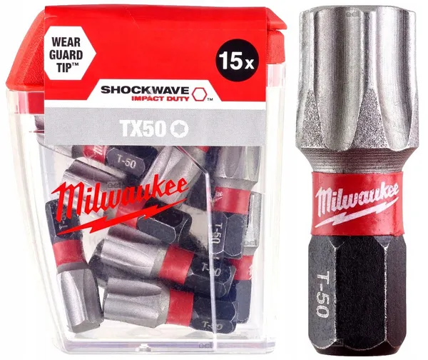 Біта SHOCKWAVE MILWAUKEE, TX50, 25мм, (15шт)