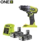 Шуруповерт-дрель ударный аккумуляторный Ryobi ONE+ R18PD2-215G 18В 2х1.5А·ч ЗУ 40Нм 400·1350об·мин 1кг