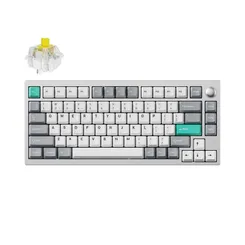 Клавіатура механічна Lemokey  P1 Pro 84Key, Keychron Super Brown, WL/BT/USB-A, QMK/VIA, Hot-Swap, EN/UKR, RGB,  Knob, Space Silver фото