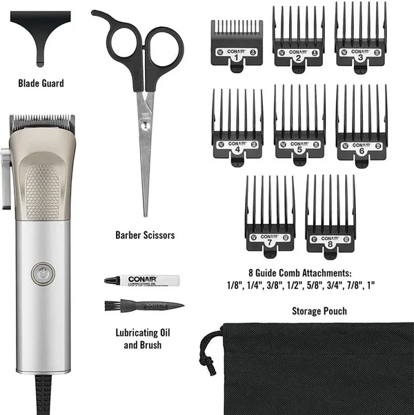 Машинка для стрижки Remington Power X Series X6, сеть+акум., насадок-4, сталь, чорно-серый