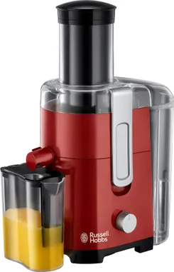 Соковитискач Russell Hobbs Desire відцентрований 550Вт, чаша-0.75л, жмих-2л, пластик, червоно-чорний фото