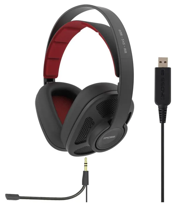 Гарнітура комп'ютерна стерео Over-Ear Koss GMR/545 AIR Gaming, USB/3.5мм, Uni Mic, 2.4м/1.2м, Чорний