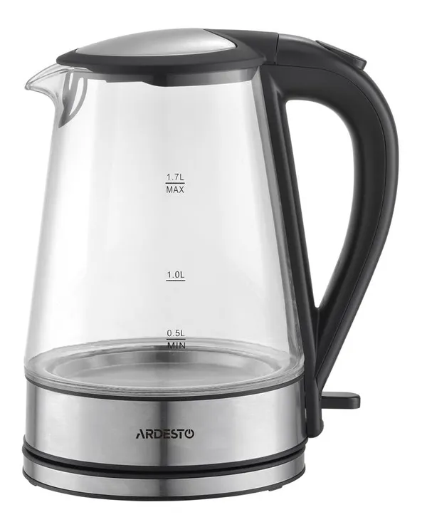 Электрочайник Ardesto 1.7л, Strix, стекло, чёрный