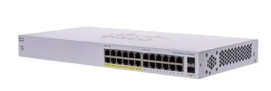 Коммутатор Cisco CBS110 24xGE, 2x1G SFP Shared, Partial PoE, Unmanaged