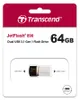 Накопичувач Transcend  64GB USB 3.1 Type-A + Type-C 890 R90/W30MB/s