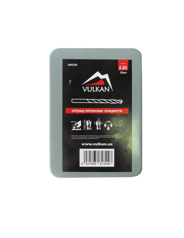 Набір свердел п/м 1-10мм 19шт HSS-TiN коробка метал цена в Украине