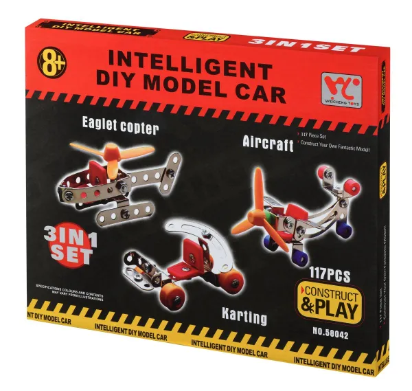 Конструктор металлический Same Toy Inteligent DIY Model Car 3в1 117эл.