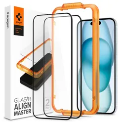 Захисне скло Spigen для iPhone 15, tR AlignMaster FC (2 Pack), Clear фото