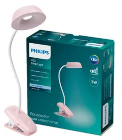 Лампа настільна з акумулятором Philips Donutclip 3Вт 4000K 1200мАг USB-A рожевий фото