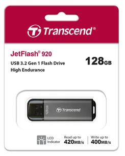 Накопитель Transcend 128GB USB 3.2 Type-A JetFlash 920 R420/W400MB/s Чёрный фото