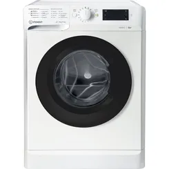 Стиральная машина Indesit фронтальная, 6кг, 1000, A+++, 43см, дисплей, люк черный, белый фото