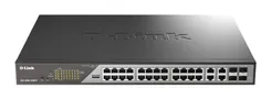 Коммутатор D-Link DSS-200G-28MPP 24xGE PoE, 4xSFP/GE, 518Вт, Неуправляемый фото