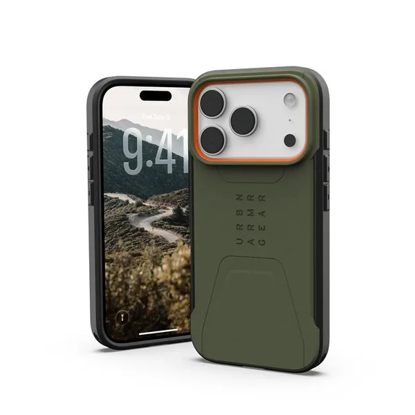 Чохол UAG для iPhone 17 Pro Max, Civilian MagSafe, Olive/Orange