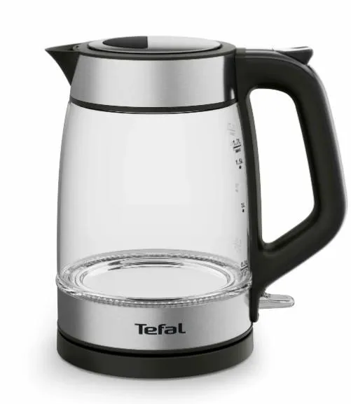 Электрочайник Tefal Glass Kettle 1.7л, стекло, с подсветкой, серебристо-черный