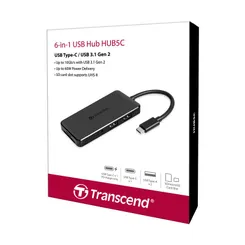 Хаб Transcend USB 3.1 Type-C > 2xUSB 3.1 Type-A/2xType-C/microSD/SD, пасивный фото