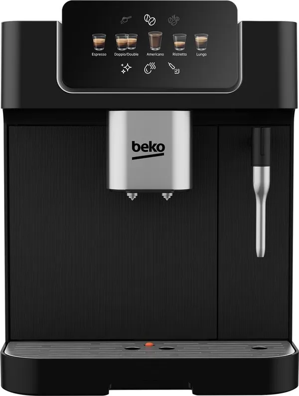 Кофемашина Beko 2.0л, зерно + молоко, ручной капучинатор, авторецептов - 5, черный