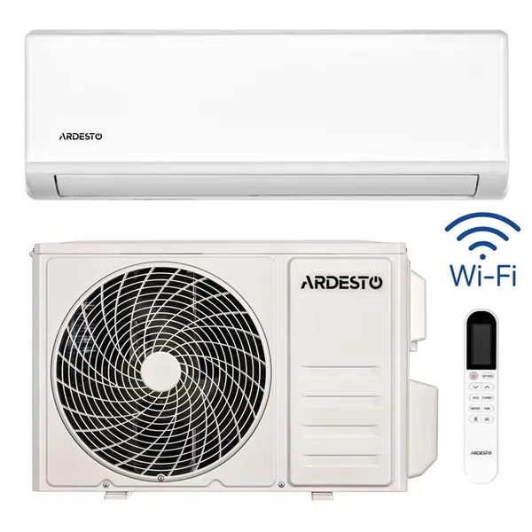 Кондиціонер Ardesto CoolAir 20м2 on/off 7000BTU 2.0кВт A/A -7°С Wi-Fi R32 білий
