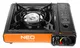 Плитка газовая портативная Neo Tools, 2.1 кВт, пьезорозжиг, 150 г/ч, кейс фото №2