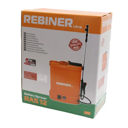Акумуляторний обприскувач ємність 12 літрів Rebiner RAS-12 з доставкою