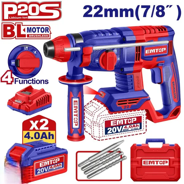 Перфоратор аккумуляторный EMTOP ELRH212282