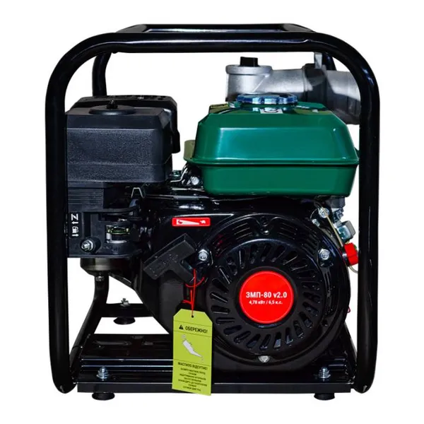 Мотопомпа бензиновая Зенит ЗМП-80 v2.0, 60м3/ч (1000л/мин), 6.5л.с, 25кг купить в Украине