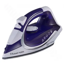 Утюг Russell Hobbs безпроводная Supreme Steam Cordless, 2400Вт, 300мл, паровой удар -40гр, постоянный пар - 135гр, база для зарядки, авто выкл., керам. подошва, бело-синий фото