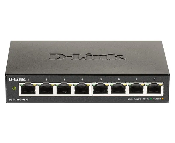 Комутатор D-Link DGS-1100-08V2 8xGE, EasySmart