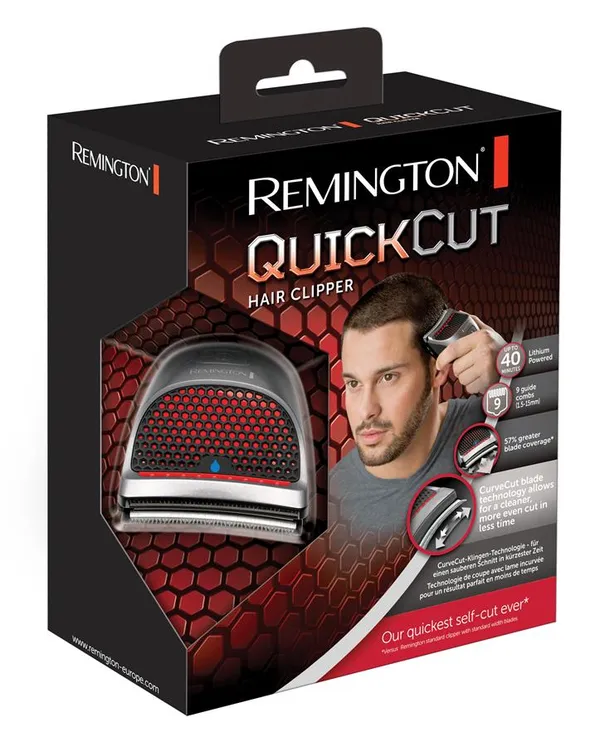 Машинка для стрижки  Remington QuickCut Hairclipper, сеть+акум., роторный мотор, насадок-9, кейс, сталь, чорно-серебристый