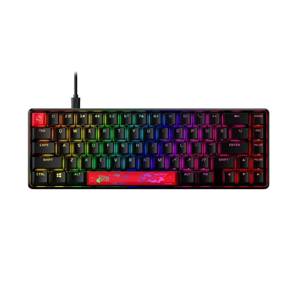 Клавиатура механическая HyperX Alloy Origins 65 67key, Red, USB-A, EN/RU, RGB, черный